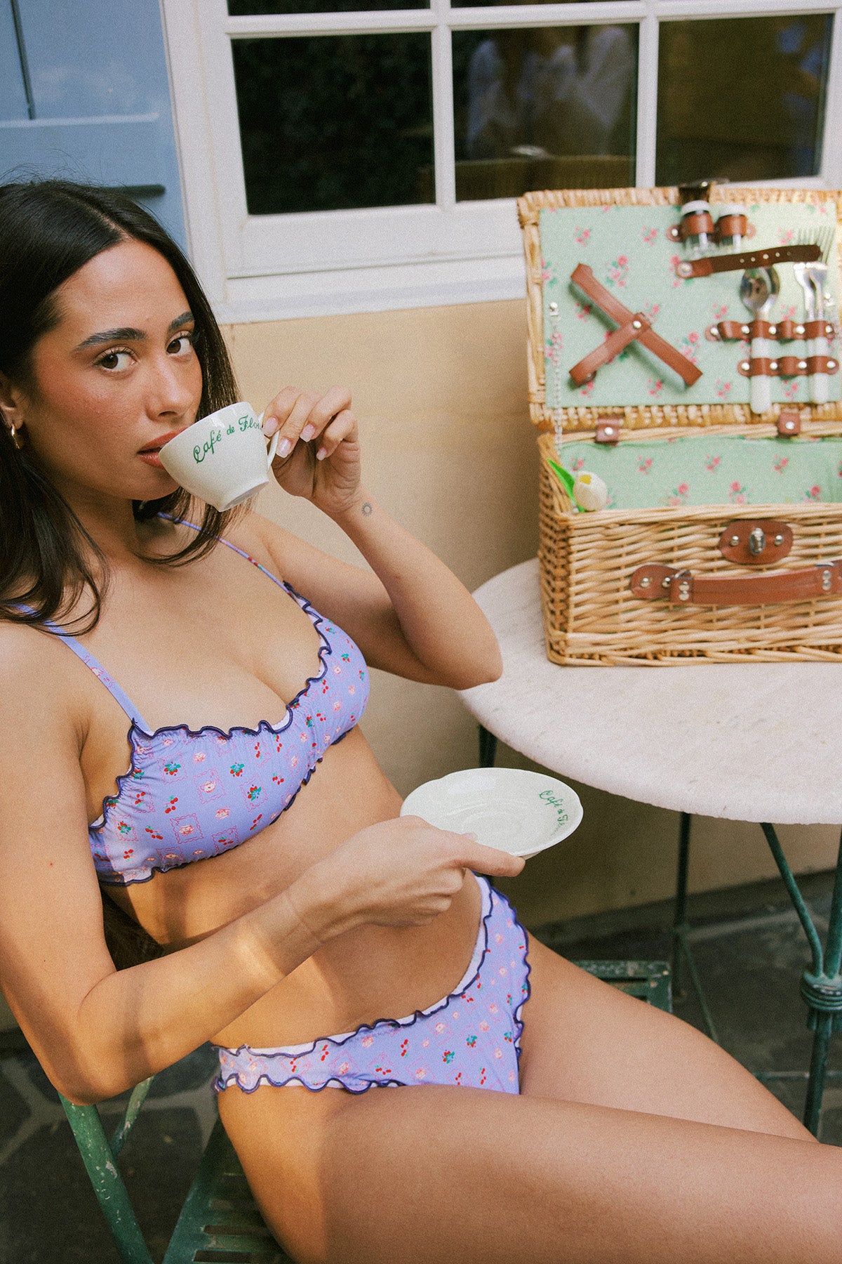 Periwinkle Tea Party Bralette Cheeky Set - Image 2