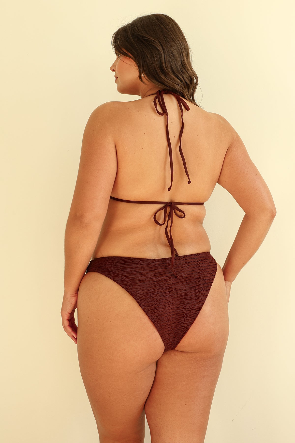 Mocha Crinkle Triangle Cheeky Set - Image 3