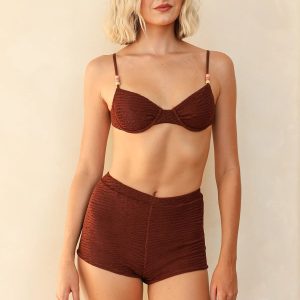 Mocha Crinkle Underwire Full Set