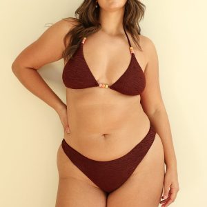 Mocha Crinkle Triangle Cheeky Set