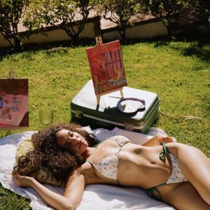 Palm Tie Back Triangle Bikini Top